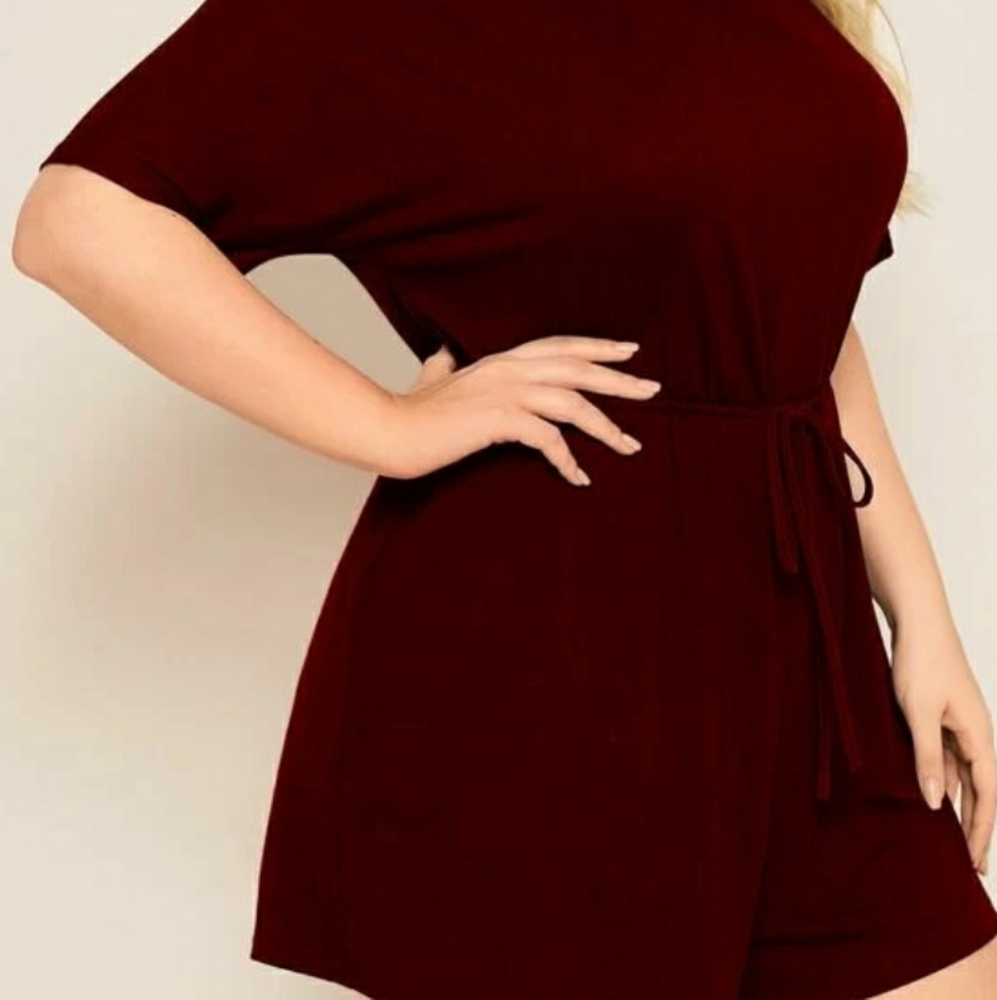 Maroon Shorts Romper